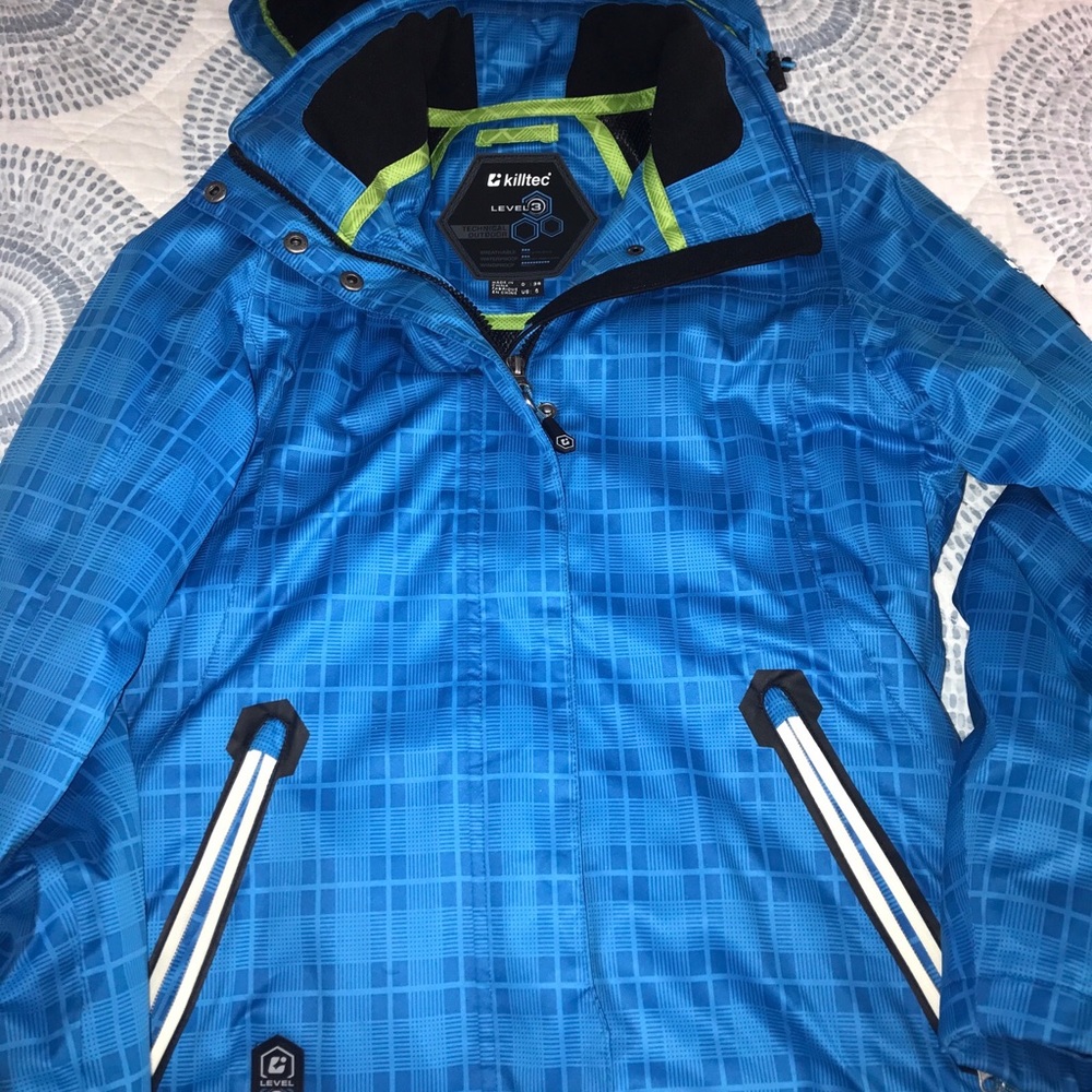 Killtec Level 3 Ski Jacket Euc Blue Plaid Gorgeous - image 7